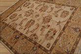 8x10 Hand Knotted 100% Wool Turkish Oushak Traditional Oriental Area Rug Beige, Caramel Color